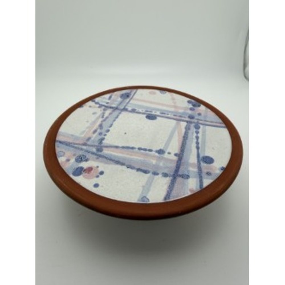 Vintage Greenbaum Pottery Abstract Splatter Trivet Terracotta Studio Ceramic - Picture 2 of 4